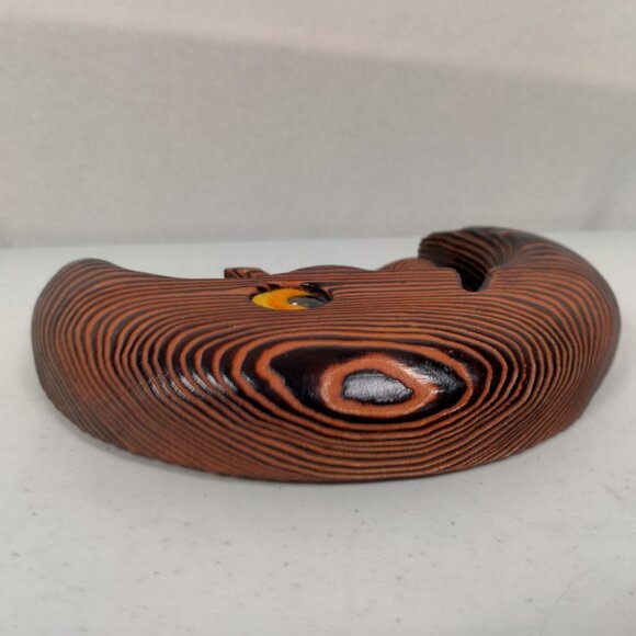 Anthropomorphic Crescent Moon And Owl Wall Hanging Carved Wood Wooden Vintage - Picture 5 of 12